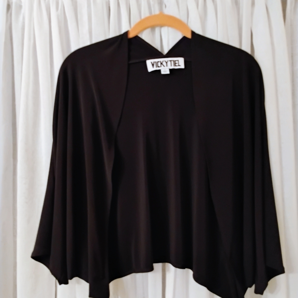 Vicky Tiel Black Jersey Cocoon Shrug